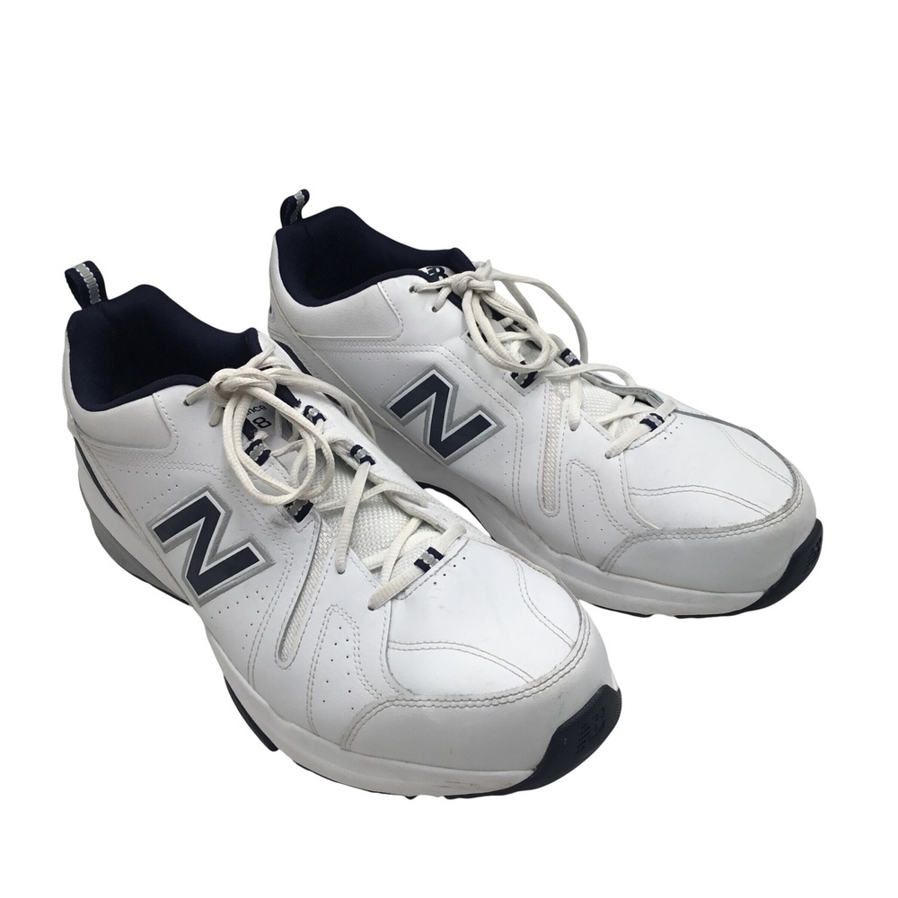 New Balance 608v5 Mens White Navy Leather Training Shoes MX608WN5 Size 16 6E